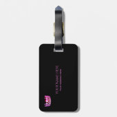 Miss USA Raspberry Pink Crown Gepäckmarke Gepäckanhänger (Rückseite vertikal)