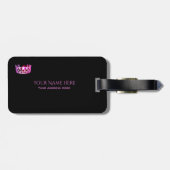 Miss USA Raspberry Pink Crown Gepäckmarke Gepäckanhänger (Rückseite horizontal)