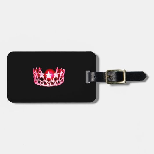 Miss USA Red Cherry Crown Gepäcktag Gepäckanhänger (Vorderseite horizontal)