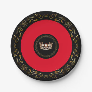 Miss USA Red Gold Crown 7" Paper Teller
