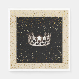 Miss USA Silver Crown Gold Stars Paper Napkin Serviette