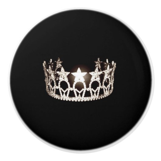 Miss USA Silver Crown Keramik Cabinet Knob Keramikknauf (Vorderseite)
