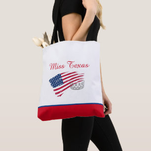Miss USA - Silver Crown Tote Bag-Medium US-Flagge Tasche
