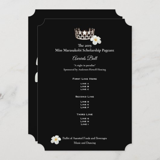 Miss USA Silver Crwn Plumeria Awards Ball Programm (Vorne/Hinten)