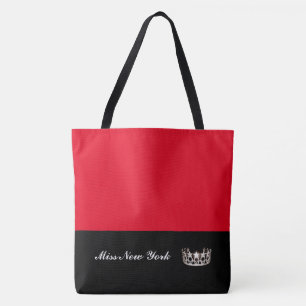 Miss USA Staat Silver Crown Tote Tasche Groß Red
