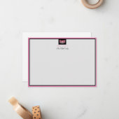 Miss USA Star Pink Crown Custom Flat Note Card Mitteilungskarte (Vorderseite/Rückseite Beispiel)