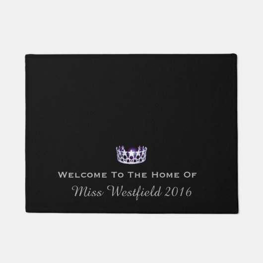 Miss USA Stil Crown Welcome Custom Door Mat Fußmatte (Vorderseite)