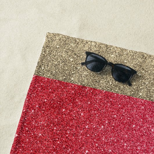 Miss USA Stil Glitzer Beach Handtuch in Rot (Beispiel)