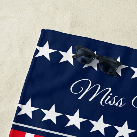 Miss USA Stil Patriotic Pageant Beach Handtuch (Beispiel)