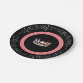 Miss USA Style Black Coral 7" Paper Teller (Schrägansicht)