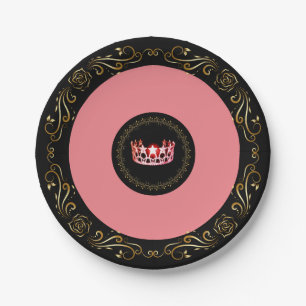 Miss USA Style Black Coral 7" Paper Teller