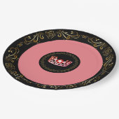 Miss USA Style Black Coral 9" Paper Teller (Schrägansicht)