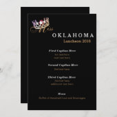 Miss USA Style Black Shimmer Luncheon Programmkart Menükarte (Vorne/Hinten)