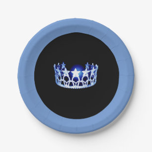 Miss USA style Blue Crown 7" Paper Teller