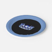 Miss USA style Blue Crown 7" Paper Teller (Schrägansicht)