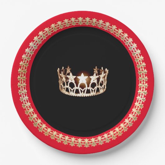 Miss USA Style Bright Red 9" Paper Teller (Vorderseite)