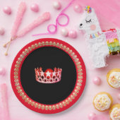 Miss USA Style Bright Red 9" Paper Teller (Party)