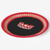 Miss USA Style Bright Red 9" Paper Teller (Schrägansicht)