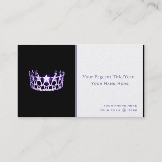 Miss USA Style Crown Custom Business Cards Visitenkarte (Vorderseite)