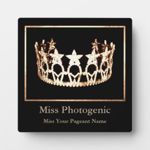 Miss USA Style Gold Crown Custom Awards Plaque Fotoplatte
