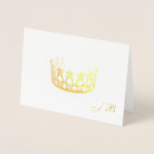 Miss USA Style Gold Foil Crown & Monogram Card Folienkarte (Vorderseite)