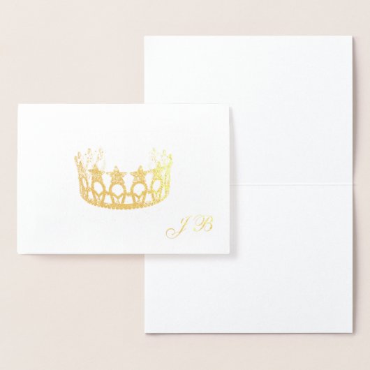 Miss USA Style Gold Foil Crown & Monogram Card Folienkarte (Anzeige)