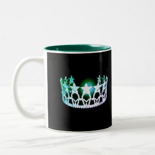 Miss USA Style Green & Silver Crown Tasse