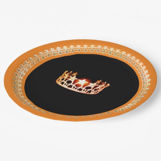 Miss USA style Orange 9" Paper Teller (Schrägansicht)