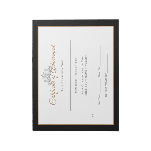 Miss USA Style Pageant Certificates-Achievmment Notizblock (Rotiert)