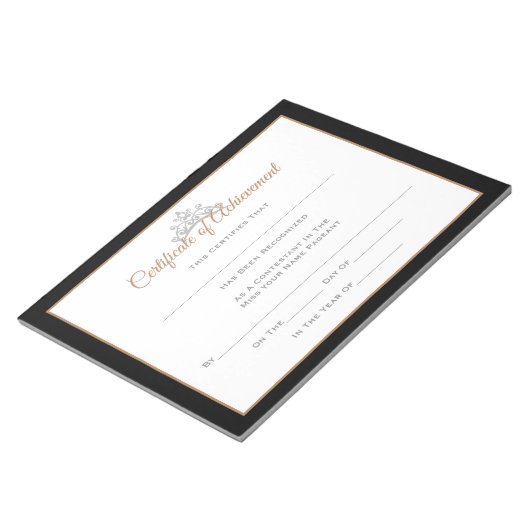 Miss USA Style Pageant Certificates-Achievmment Notizblock (angewinkelt)