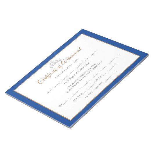 Miss USA Style Pageant Certificates-Achievmment Notizblock (angewinkelt)