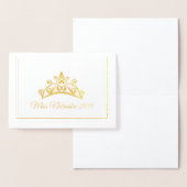 Miss USA Style Pageant Gold Foil Tiara Note Card Folienkarte (Anzeige)
