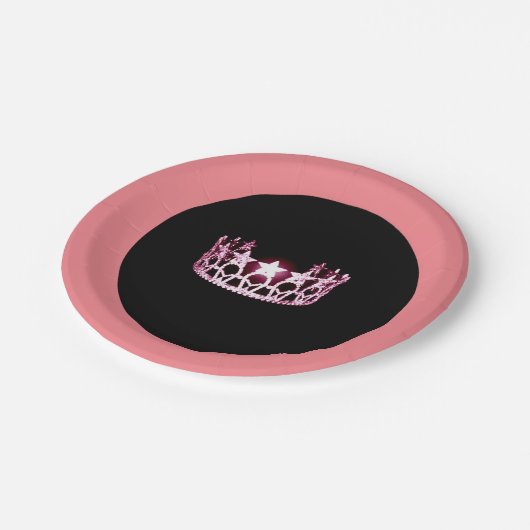 Miss USA Style Pink Crown 7" Teller (Schrägansicht)