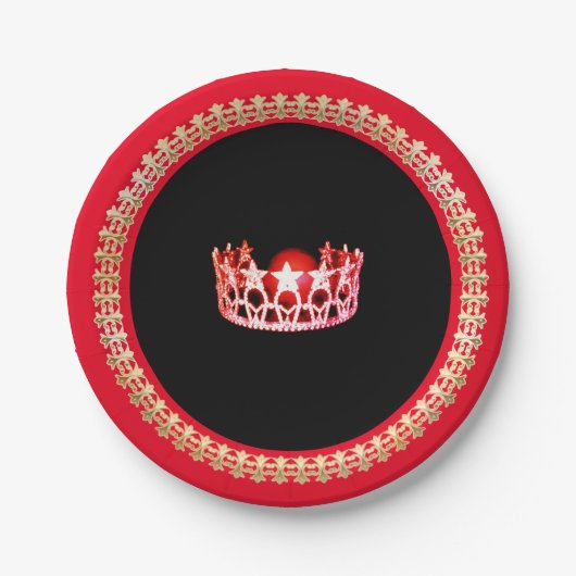 Miss USA Style Red Coral 7" Paper Teller (Vorderseite)