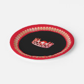 Miss USA Style Red Coral 7" Paper Teller (Schrägansicht)