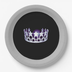 Miss USA Style Silver Crown 9" Paper Teller