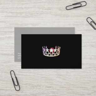 Miss USA Style Silver Crown Business Cards Visitenkarte