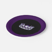 Miss USA Style Silver Lila Crown 7" Paper Teller (Schrägansicht)