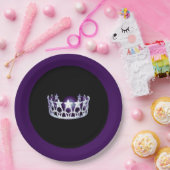 Miss USA Style Silver Lila Crown 9" Paper Teller (Party)