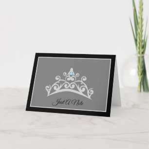 Miss USA Style Silver Tiara Sky Star Note Card Dankeskarte