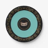 Miss USA Turquoise Gold Crown 7" Teller (Vorderseite)