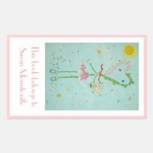 Miss Valentine Buchzeichen Rechteckiger Aufkleber