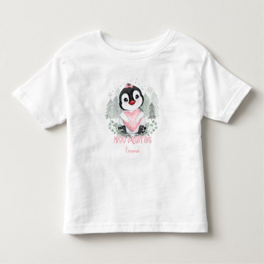 Miss Valentine Personalisiert Girl Valentines Kleinkind T-shirt (Vorderseite)