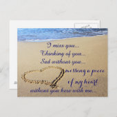 Miss Vermisst Sad Lonely Heart Broken Postkarte (Vorne/Hinten)
