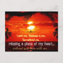 Miss Vermisst Sad Lonely Heart Broken Postkarte