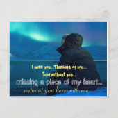 Miss Vermisst Sad Lonely Heart Broken Postkarte (Vorderseite)