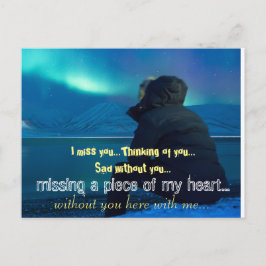 Miss Vermisst Sad Lonely Heart Broken Postkarte