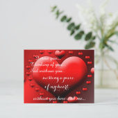 Miss Vermisst Sad Lonely Heart Broken Postkarte (Stehend Vorderseite)