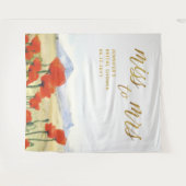 Miss Wildblumen Mountains Bridal Hintergrund Wandteppich (Vorderseite (Horizontal))