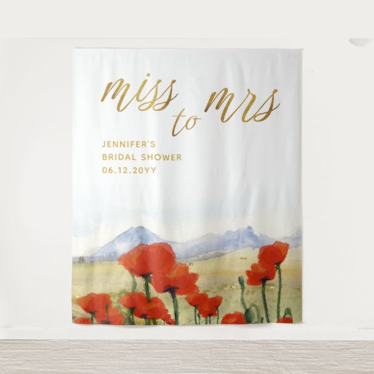 Miss Wildblumen Mountains Bridal Hintergrund Wandteppich (Vorderseite)